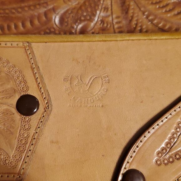 Vintage Hand tooled leather shoulder bag, 6x9 Reversable Amazing Details - Picture 2 of 16
